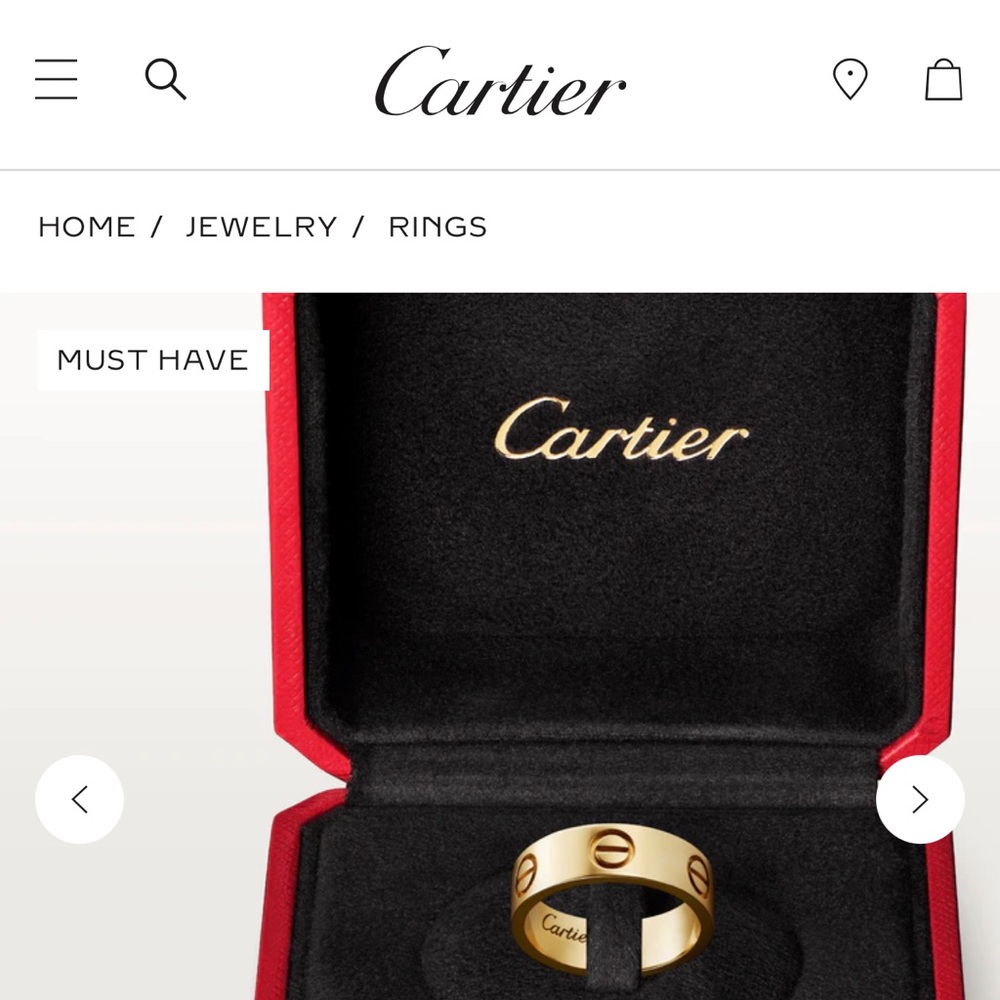 Cartier Love Ring Yellow Gold Size 52
